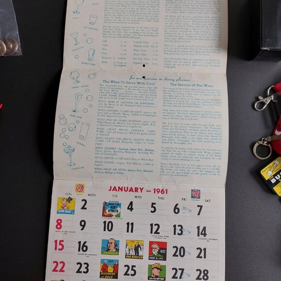 vintage 1961 bar calendar from WK Oriental Foods in Regina - Picture 2 of 16